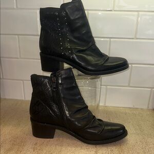 Miz Mooz Black Ankle Booties with Sleek Design